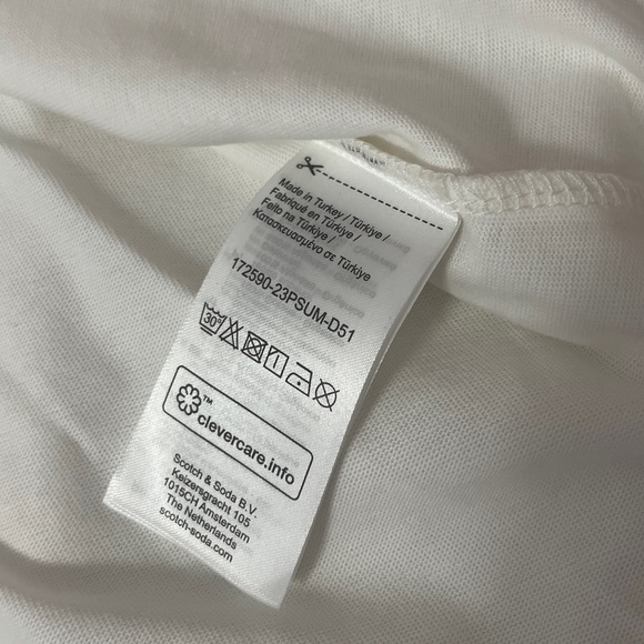 NWT - Scotch & Soda Unisex Embroidered Graphic Short Sleeve Tee -Men M / Women L - Picture 12 of 13